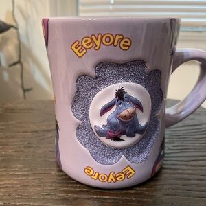 Disney Parks Eeyore Winnie the Pooh Purple Glitter 3D Coffee Mug